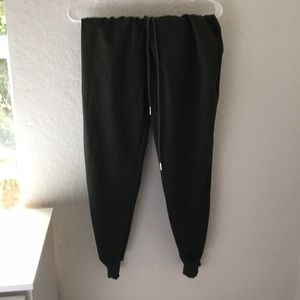 Silk green sweatpants